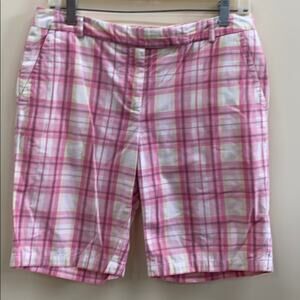 Talbots 6P pink plaid shorts
